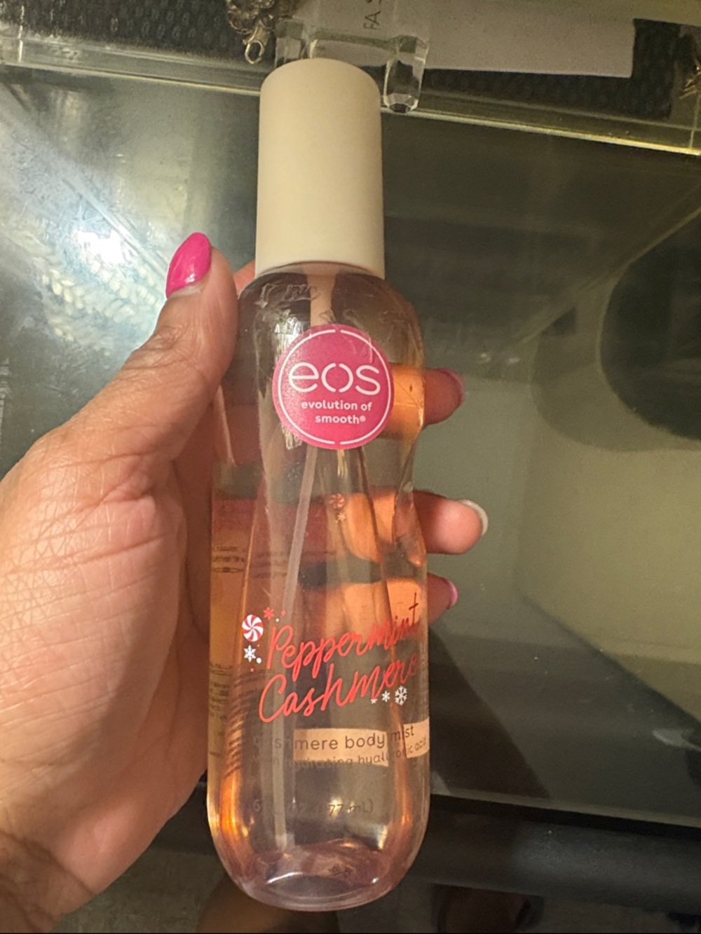 eos Peppermint Cashmere Body Mist - Pink Clear Bottle